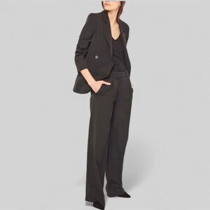 ba&sh Women's Wide-Leg Pants Size 6 Black Casual Tailored Fit Pantalon Tingle